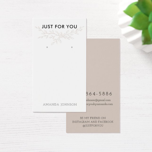 Modern Branch Earthy Earring Display Card (Desk)