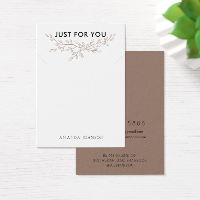 Modern Branch Earthy Necklace Display Card (Desk)