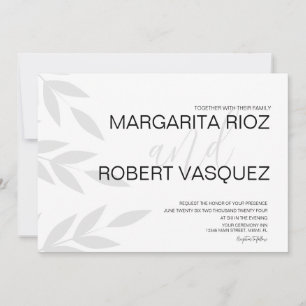 Modern Brand Grey White Script Wedding Invitation