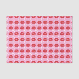 Modern Brand Marketing Pink Red Kiss Stars Shop  Tissue Paper