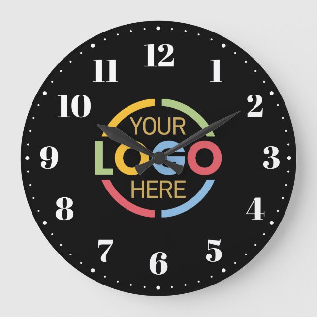 Modern Branded Company Business Logo Promotional Large Clock (Front)