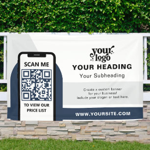 Modern Branding Professional Advertising QR Code Banner