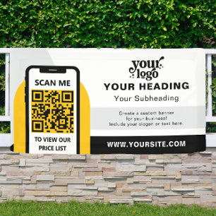 Modern Branding Professional Advertising QR Code Banner
