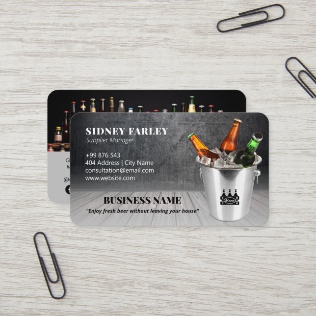 Modern Brewer business | Beer Supplier Business Card (Front/Back In Situ)