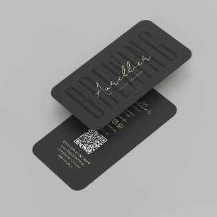Modern Brewery Barista Brewing Beer Black Gold Business Card