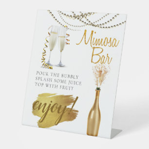 Modern Bridal Brunch Mimosa Bar Pedestal Sign