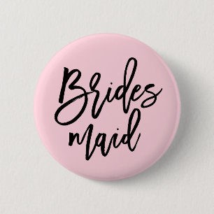 Modern Bridal Party Bridesmaid 2 Inch Round Button