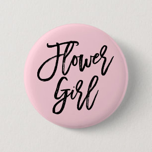 Modern Bridal Party Flower Girl 2 Inch Round Button