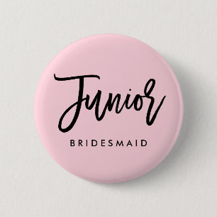 Modern Bridal Party Junior Bridesmaid 2 Inch Round Button