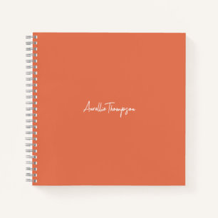 Modern Bridal Party Monogram Bridesmaid Orange  Notebook