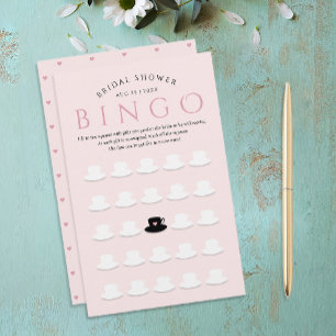 Modern Bridal Pink Tea Party Bingo Teacup Pattern