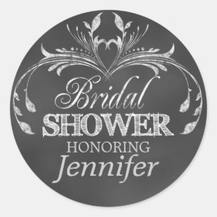 Modern Bridal Shower Favour Stickers Chalkboard