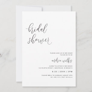 Modern Bridal Shower Invitation with QR Code