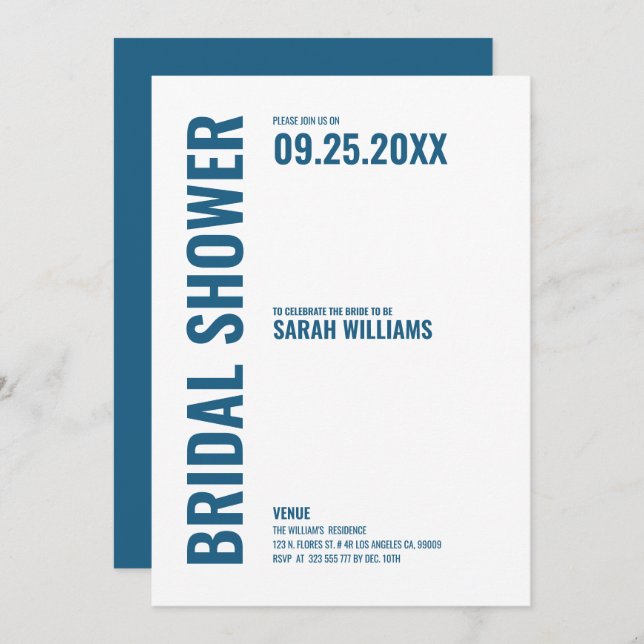 Modern Bridal Shower invite (Front/Back)