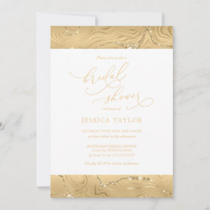 Modern Bridal Shower Luxury Gold Invitation