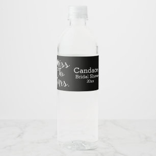 Modern Bridal Shower, Miss to Mrs Water Bottle Label
