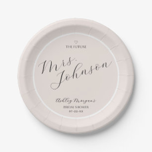 Modern Bridal Shower Paper Plate The Future Mrs.