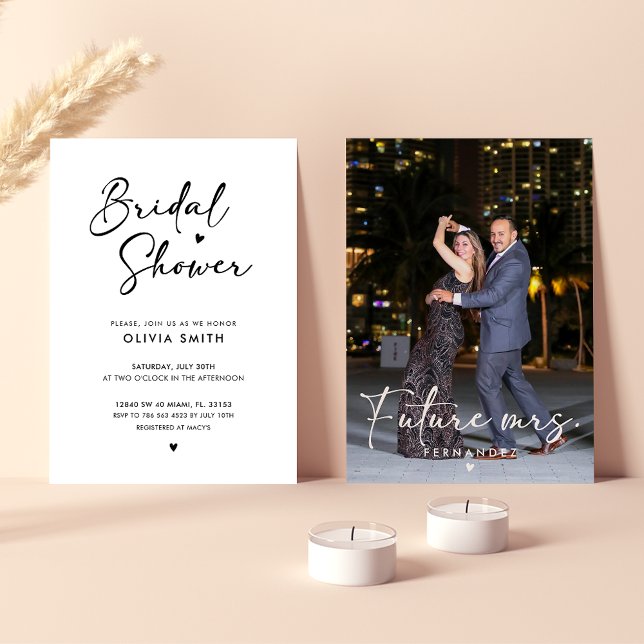 Modern Bridal Shower Photo Invitation (Creator Uploaded)
