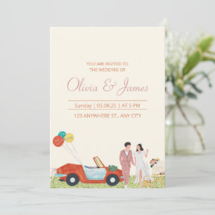  Modern Bride and Groom personalized Wedding Invit Invitation