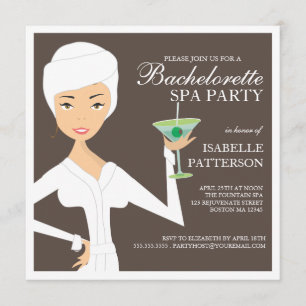 Modern Bride Bachelorette Spa Party Invitation