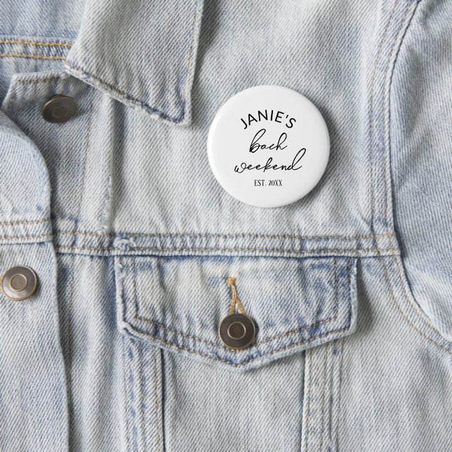 Modern Bride/Bridal Bachelorette Party 2 Inch Round Button (In Situ)