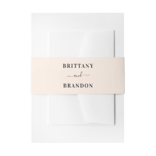 Modern Bride & Groom Blush Pink Wedding Invitation Belly Band