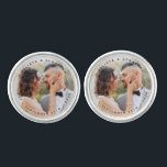 Modern Bride Groom Simple Photo Wedding Cufflinks<br><div class="desc">Add the finishing touch to your wedding with these modern and simple custom photo cufflinks. Perfect as wedding favours to all your guests . Customize these wedding cufflinks with your favourite engagement photo, newlywed photo, and personalize with name and date. See our wedding collection for matching wedding favours, newlywed gifts,...</div>