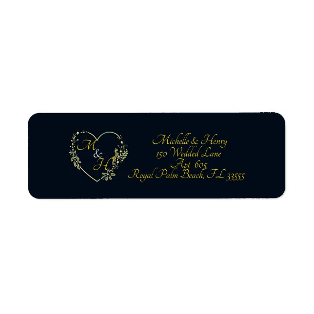 Modern Bride & Groom Wedding Envelope Return   (Front)