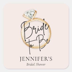 Modern Bride To Be Bridal Shower Square Sticker