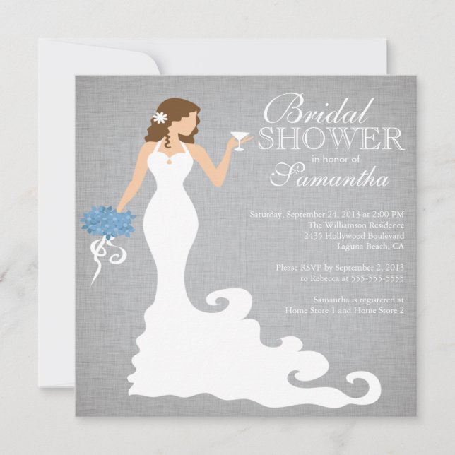 Modern Bride Wine Bridal Shower Invitations (Front)