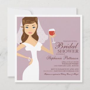 Modern Bride Wine Theme Bridal Shower Invitation