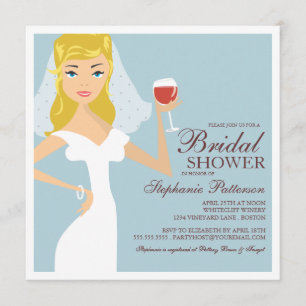Modern Bride Wine Theme Bridal Shower Invitation