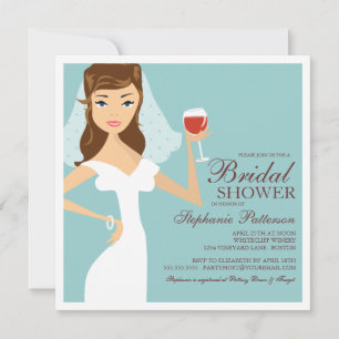 Modern Bride Wine Theme Bridal Shower Invitation