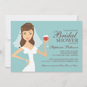 Modern Bride Wine Theme Bridal Shower Invitation
