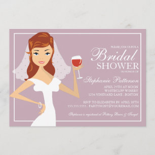 Modern Bride Wine Theme Bridal Shower Invitation