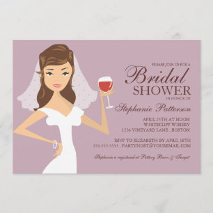 Modern Bride Wine Theme Bridal Shower Invitation