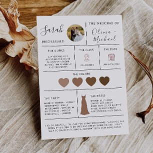 Modern Bridesmaid Proposal Info Card, Invitation