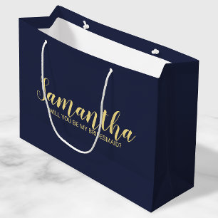 Modern Bridesmaid Proposal Large Gift Bag