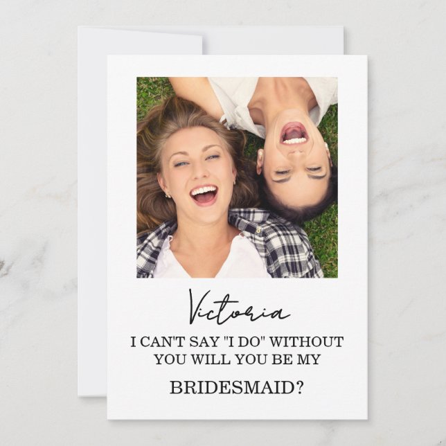 Modern Bridesmaid Proposal Wedding Card (Front)