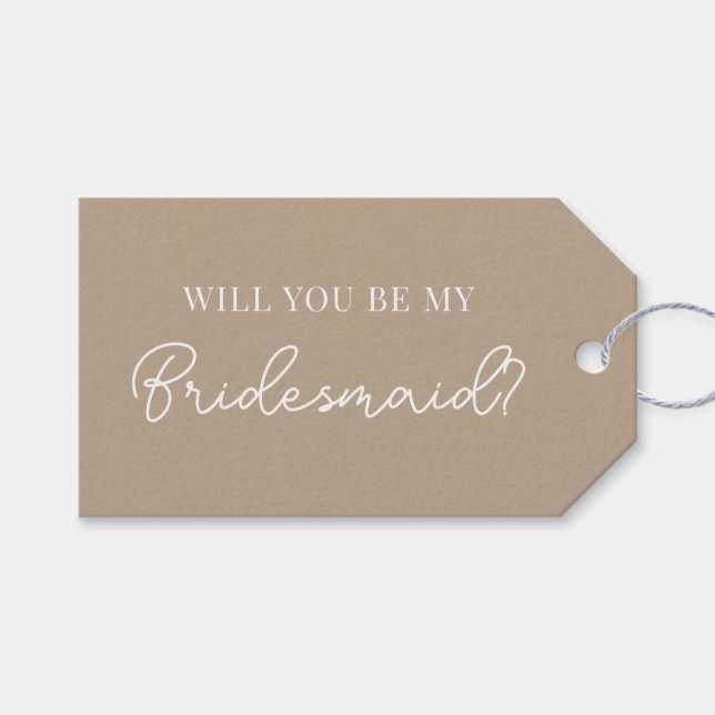 Modern Bridesmaids Proposal Tag (Front (Horizontal))