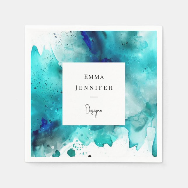 Modern bright Abstract Painted Pattern  Napkin (Front)