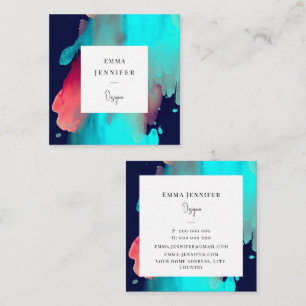 Modern bright Abstract Painted Pattern  Square Business Card