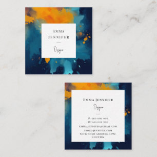 Modern bright Abstract Painted Pattern Square Business Card