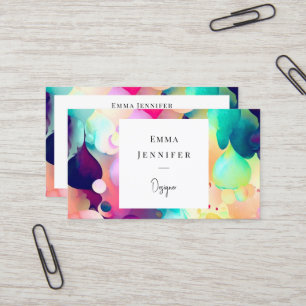 Modern Bright Abstract Pink Painted Pattern Business Card