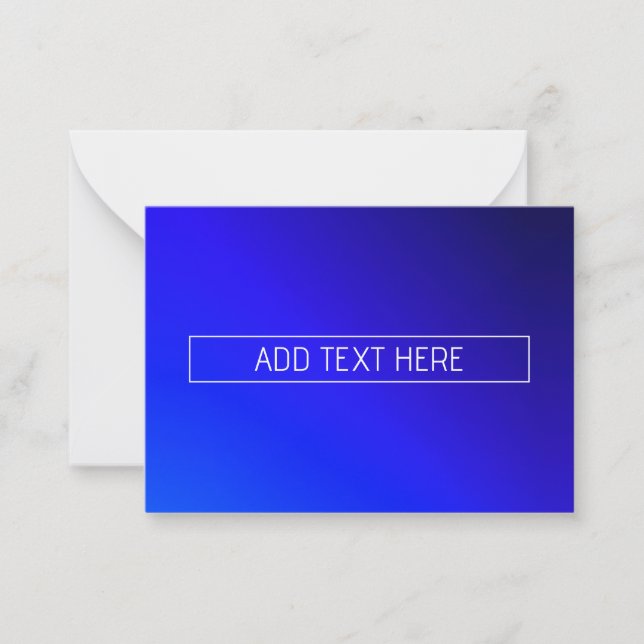 Modern Bright Blue & Purple Gradient Ombre Card (Front)