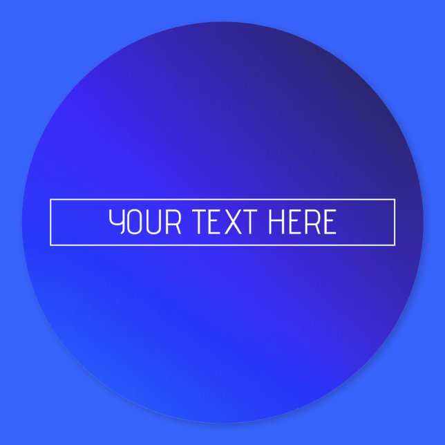 Modern Bright Blue & Purple Gradient Ombre Classic Round Sticker (Creator Uploaded)