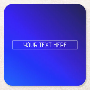 Modern Bright Blue & Purple Gradient Ombre Square Paper Coaster