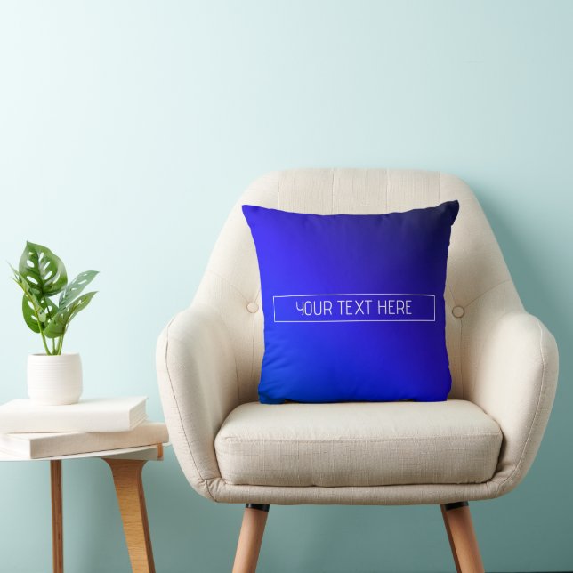 Modern Bright Blue & Purple Gradient Ombre Throw Pillow (Chair)