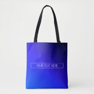 Modern Bright Blue & Purple Gradient Ombre Tote Bag