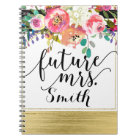 Modern Bright Bold Floral Watercolor Future Mrs.